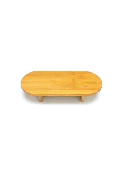 Ayaklı Oval Bambu Sunumluk Ahşap Servis Tabağı Modern Şık Sunum Tepsisi Kahvaltı Peynir Meze Pasta Kek Sunum Mutfak Masaüstü Organizer (40X17) fiyatları