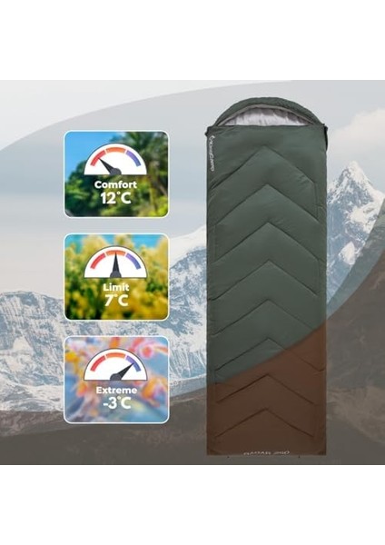 Radar 250 Deluxe -3°c Uyku Tulumu Green & Brown