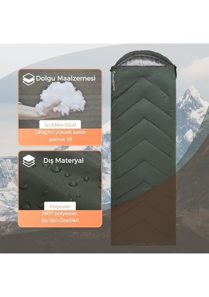 Radar 250 Deluxe -3°c Uyku Tulumu Green & Brown fiyatları