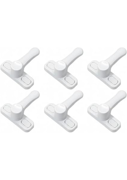 6 Adet Kapı ve Pencere Emniyet Kilidi – 360° Dönebilir Pvc Güvenlik Mandalı, Hırsızlık Engelleyici ve Çocuk Güvenliği Kilidi, Çekmeli Pratik Kilit Seti