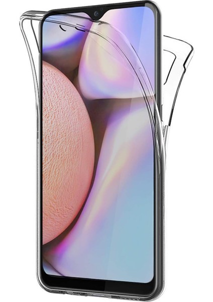 Galaxy A10S Kılıf 6 Tarafı Tam Full Koruma 360 Clear Soft Şeffaf