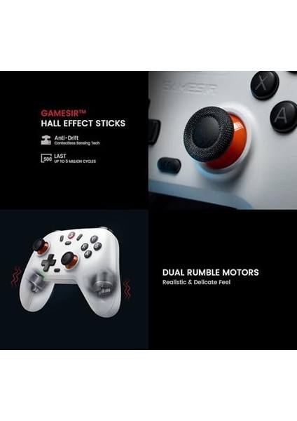Lite Çoklu Platform Kablosuz Oyun Kumandası, Pc, Steam, Switch, Ios ve Uyumlu Hall Effect 20Hz Turbo (Stellar) modelleri
