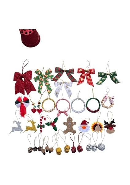 Yılbaşı Ağacı Süsü, 35 Parça, Kar Tanesi, Fiyonk,palamut, Melek El Yapımı Yılbaşı Süsler