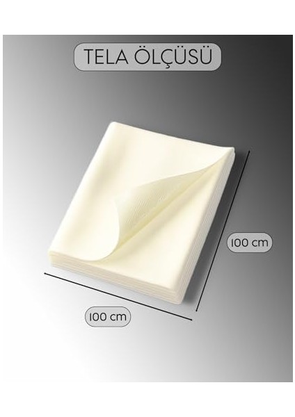 Modern Teknik Tekstil Bsn Tela 1x1 Metre 50 Micron - Çift Taraflı Yapışkan Tela - Yapıştırma Telası - Laminasyon Telası - Dikiş Nakış Telası - Ütü ile Yapıştırılan Tela - Kağıtlı Tela