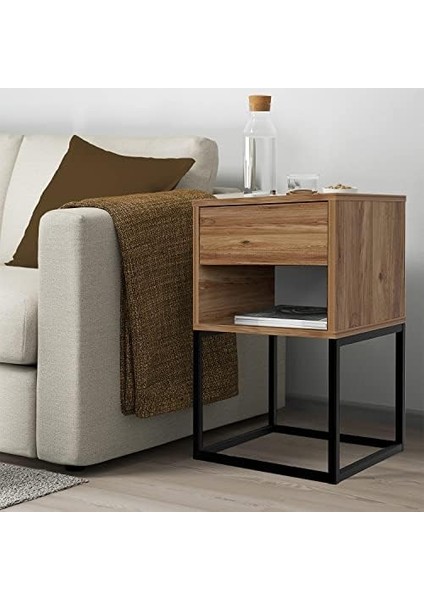 KMD106-CEVIZ Metal Ayaklı Komodin modelleri