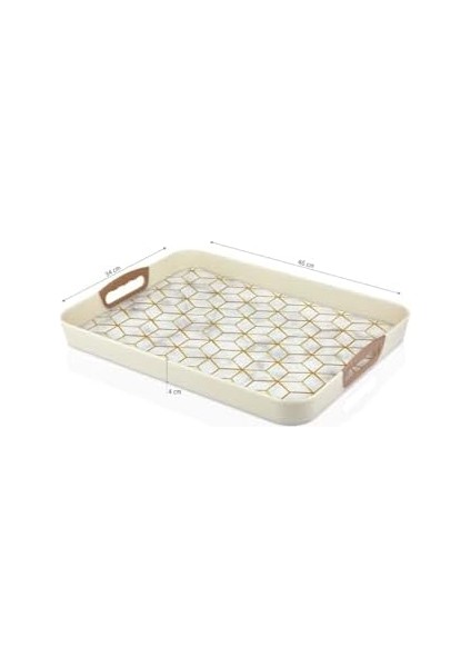 Ahmet Dikdörtgen Baskılı Tepsi Kumsal 34 x 46 Cm, Kumsal fiyatları