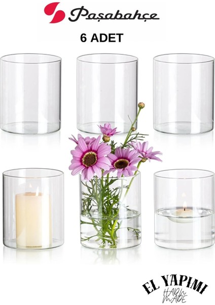 Orta Boy Cam Vazo 20CM 6 Adet