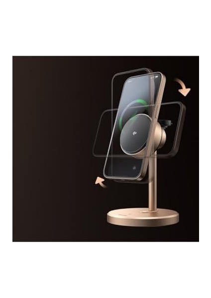 CH-2463 3in1 15W Magq Qi2 Kablosuz Şarj Standı Titanyum fiyatları