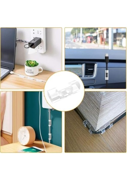 20&apos;li Yapışkanlı Kablo Klipsi Seti – Kablo Düzenleyici, Masa Üstü ve Duvar Için Kablo Tutucu, Kablo Sabitleyici Aparat – Ev Ofis Kablo Yönetimi, Usb, Şarj, Ethernet Kablosu Için Uygundur