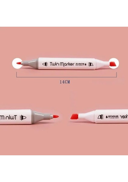 Çift Taraflı Marker Kalem Seti, Profesyonel Kutulu Keçeli Kalem Seti, Çeşitli Renklerde Boya Markerlar, Sanatçılar ve Tasarımcılar Için Ideal (12 Parça) modelleri