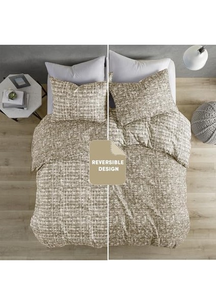 Spaces Yorgan Seti - 3 Parça Çift Taraflı, Boz Kahverengi, Tam/kraliçe fiyatları