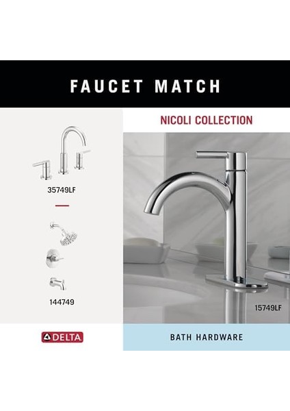 NIC64-PC Nicoli 4 Parça Banyo Donanım Kiti, Cilalı Krom modelleri