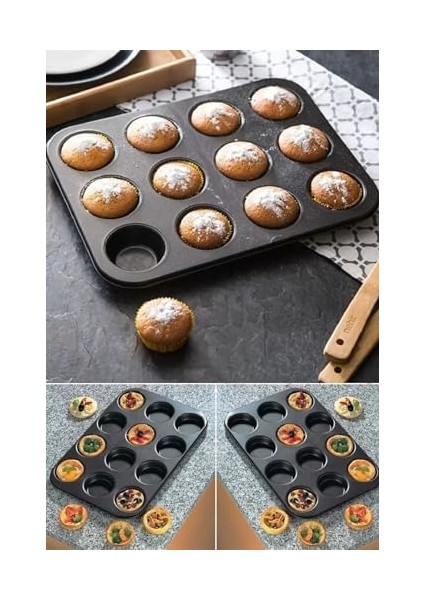 Xesha Muffin Kalıbı 12 Bölmeli Tartolet Kalıbı 12 Li Kek Kalıbı Çok Amaçlı Kalıp modelleri