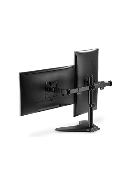 Monitör Tutucu - Ayak - 2 Monitör - 32 Inçe Kadar - 2x 8 Kg&apos;a Kadar - Vesa 75X75, 100X100 - Siyah