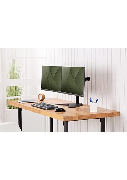 Monitör Tutucu - Ayak - 2 Monitör - 32 Inçe Kadar - 2x 8 Kg&apos;a Kadar - Vesa 75X75, 100X100 - Siyah modelleri