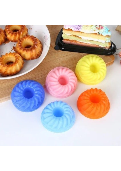 Göbekli Muffin Pişirme Kalıbı - 24 Adet Silikon Kek ve Kalıbı - Çikolata ve Sade Kek Için