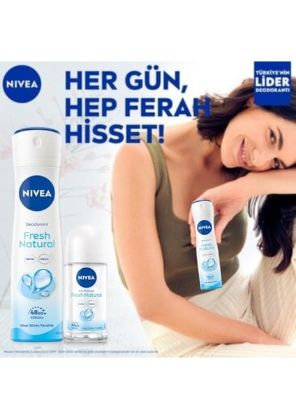 Nıvea Kadın Sprey Deodorant Fresh Natural Ter ve Ter Kokusuna Karşı 48 Saat Deodorant Koruması 200ML