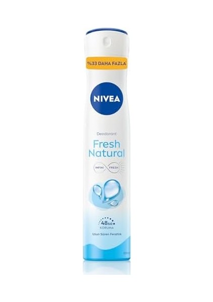 Nıvea Kadın Sprey Deodorant Fresh Natural Ter ve Ter Kokusuna Karşı 48 Saat Deodorant Koruması 200ML fiyatları