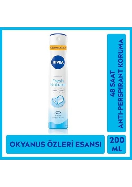 Nıvea Kadın Sprey Deodorant Fresh Natural Ter ve Ter Kokusuna Karşı 48 Saat Deodorant Koruması 200ML modelleri
