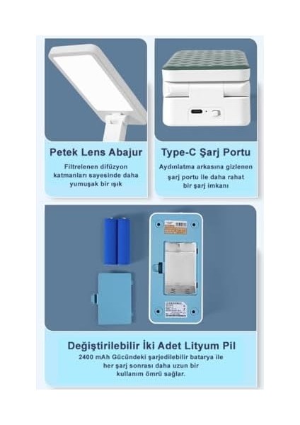 Masaüstü Şarjlı Katlanabilir Portatif LED AYDINLATMA/GT-CL11P modelleri