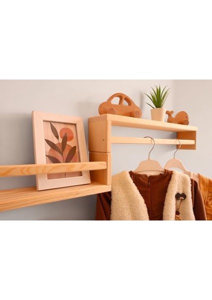 Duvara Monte 3lü Raf Seti, Ahşap Kitaplık, Çocuk Odası ve Diğer Odalar Için, 40 cm Genişlik, 10 cm Yükseklik, 8 cm Derinlik modelleri