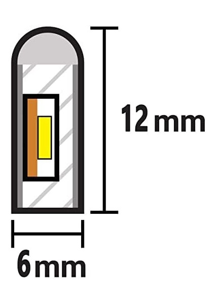 Ema Dükkan 12V Trafolu Neon LED Işık | Tak-Çalıştır Trafolu Neon Şerit LED Esnek Silikonlu Aydınlatma LED Hortum (5 Metre, Beyaz)