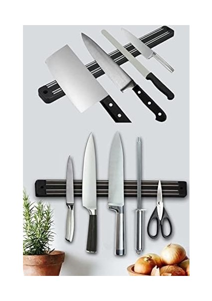 Mıknatıslı Paslanmaz Duvar Bıçak Askısı Standı 55 cm