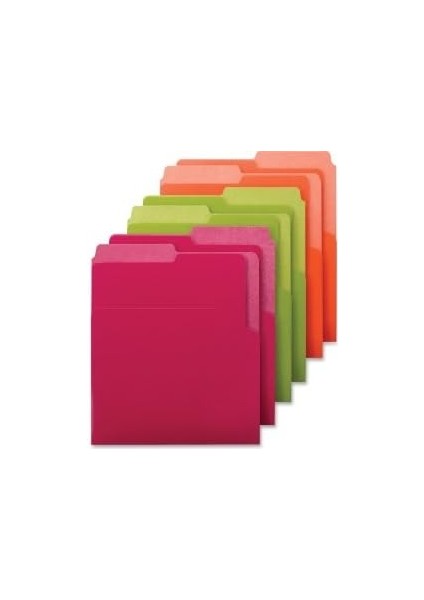 Organize Up Ağır Dikey Dosya Klasörleri, Çift Sekmeler, Harf Boyutu, Parlak Tonlar, Paket Başına 6 (75406)