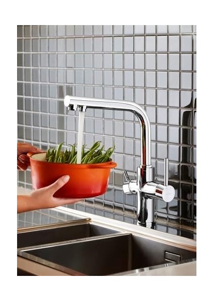 Split Eviye Bataryası A42144, 360° Dönebilen, Krom, Çift Fonksiyonlu Başlık, Tezgah Üstü Montaj fiyatları