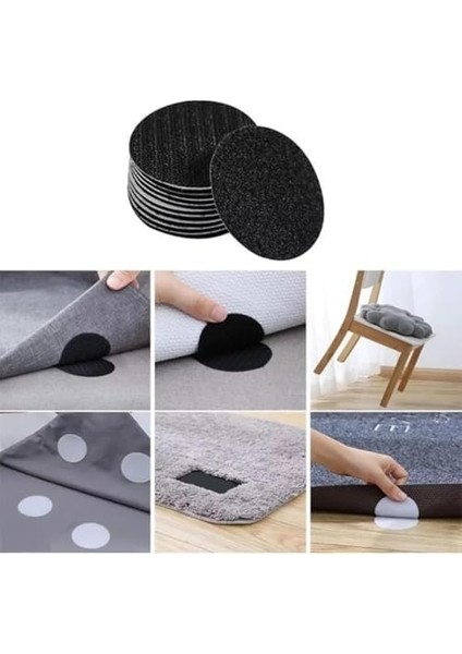 10 Adet Yuvarlak Cırtlı ve Yapışkanlı Kaydırmaz Halı Sabitleyici – Yapışkanlı Kolay Uygulama, Tüm Zeminler Için Halı Tutucu fiyatları