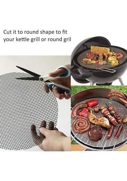 Izgara ve Mangal Için Yapışmaz Pişirme Örtüsü, 50X40 Cm, Siyah