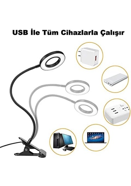 Akrobat Masa Lambası USB Girişli Göz Koruyucu Klipsli Masaya Sabitlenen Ayarlanabilir Işık Seviyesi Çok Fonksiyonlu LED Masa Lambası Sarı Beyaz Gün Işığı 3 Modlu Masa Lambası Çalışma Lambası fiyatları