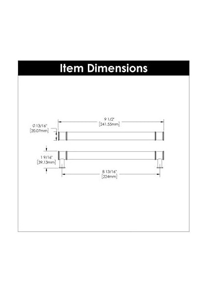 Donanım P3704-CACH Midway Pull 224 mm C/c Crysacrylic Krom Finish