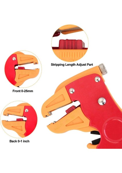 Otomatik Kablo Soyucu ve Kesici – 7” (180 Mm) 2’si 1 Arada Tel Soyma ve Kesme Aleti | Ayarlanabilir Tel Soyucu, 0.25–6 Mm² Kablo Için, Profesyonel Elektrikçi El Aleti