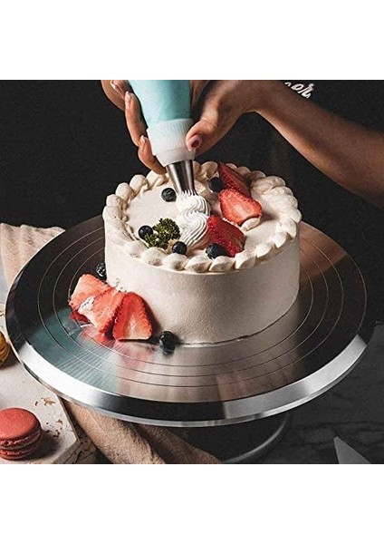 Çelik Döner Pasta Hazırlama Standı - Döndürülebilir Pasta Sıvama Standı - 30 cm modelleri