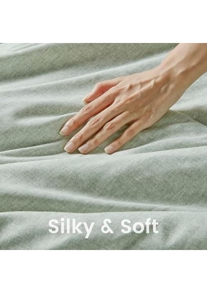 Spaces Ikiz Yorgan Seti - 2 Adet (1 Mikrofiber Yorgan ve 1 Parça) Çiftlik Evi Yatak Yorganı Tüm Mevsimler Için Nevresim Takımı, Hafif Katı Yatak Yorgan Takımları, Ikiz/ikiz Xl, Adaçayı fiyatları