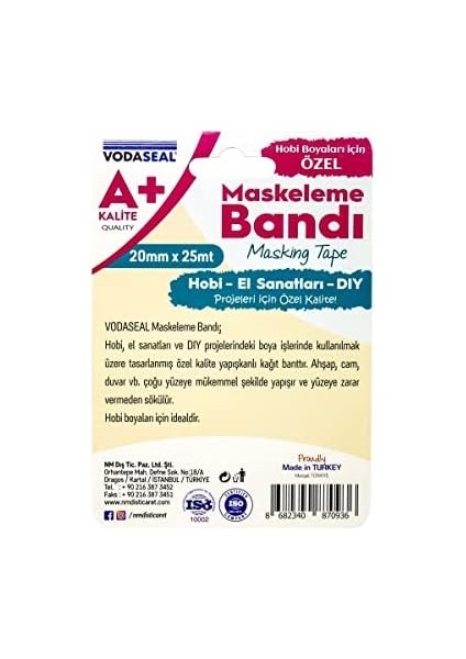 Maskeleme Bandı 20MMX25MT-A -Plus modelleri