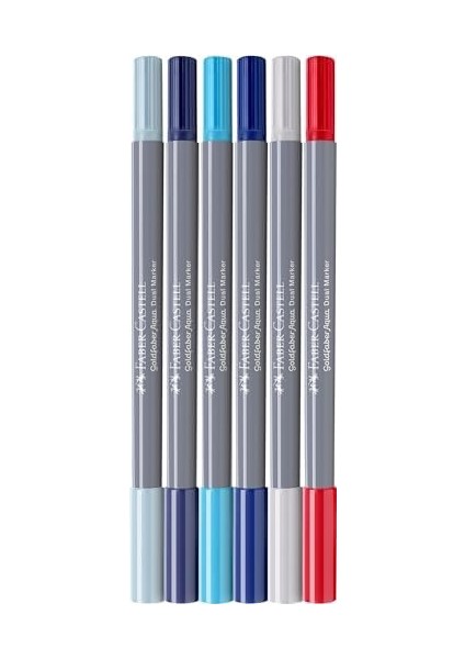 Goldfaber Aqua Çift Uç Markör Kaligrafi 6’lı Seaside, Fırça ve , Solmaya Dayanıklı Mürekkep, Çevre Dostu modelleri