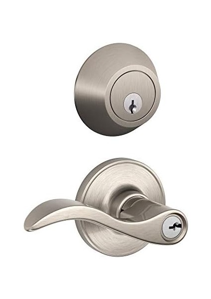 JC60 V Sev Priz 619 Güvenlik Set 1-Silindir ve J54 Kodlanmış Giriş Sevilla Kolu, Saten Nikel Kaplama modelleri