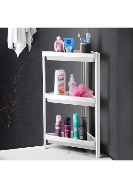 3 Katlı Üçgen Köşe Rafı | Banyo, Mutfak ve Kiler Için Yer Tasarruflu Organizer | Çok Amaçlı Raf Ünitesi | 3 Farklı Renk Seçeneği | (33X71X33CM) (Beyaz) fiyatları