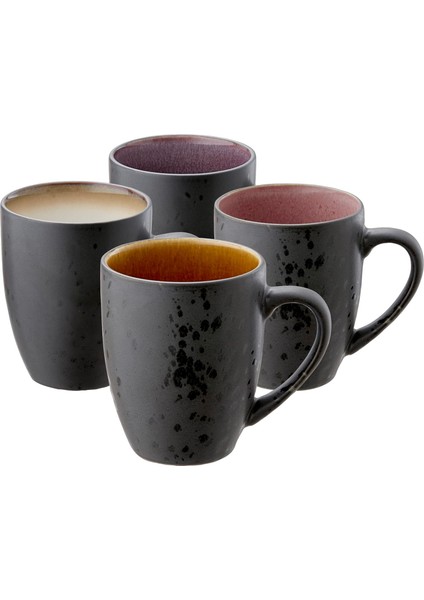 Kaffee-Becher, Tassen Aus Steinzeug, Kaffeetassen Mit Im Set (4 Stück), Zweifarbig, 30 cl fiyatları