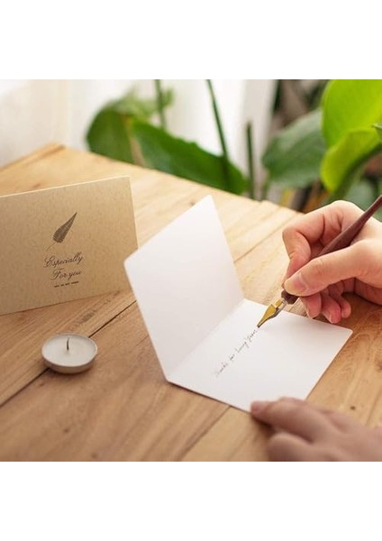 Zarf Tebrik Kartı, 12 Parça Brown Paper, Yapışkanlı Kapama Stickerları ile Birlikte, Vintage Tasarım, Mektup ve Özel Günler Için Şık Tebrik Kartları Seti modelleri