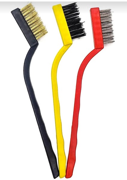 3lü Tel Fırça Aspiratör Ocak Banyo Musluk Duşakabin Lavabo Fırın Temizlik Fırça Seti