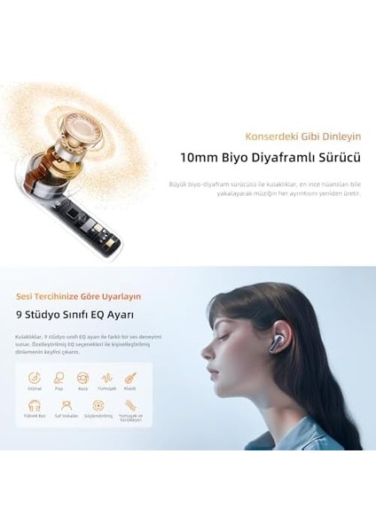 Qcy T31 Melobuds Neo Enc 4 Mikrofon Dijital Güç Göstergesi Bluetooth 5.3 Kablosuz Kulaklık Siyah fiyatları