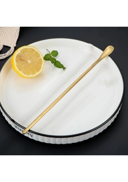 304 Çelik 19 cm Renkli Kokteyl Kahve Kaşığı 4 Adet