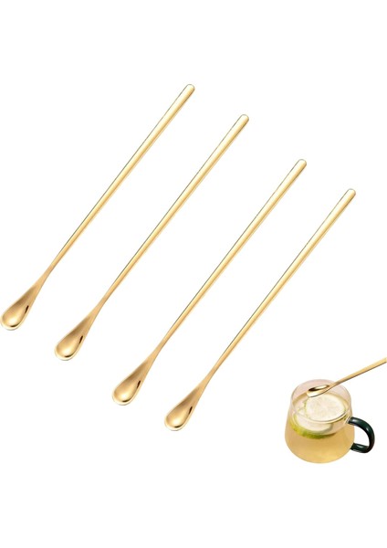 304 Çelik 19 cm Renkli Kokteyl Kahve Kaşığı 4 Adet fiyatları