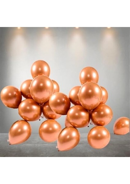 Metalik Krom Bakır Balon Seti, 12 Inç (30 Cm), 10 Adet, Parlak Aynalı Görünüm modelleri