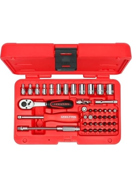 1/4" Alti Köşe Lokma Anahtar ve Set 45 Parça