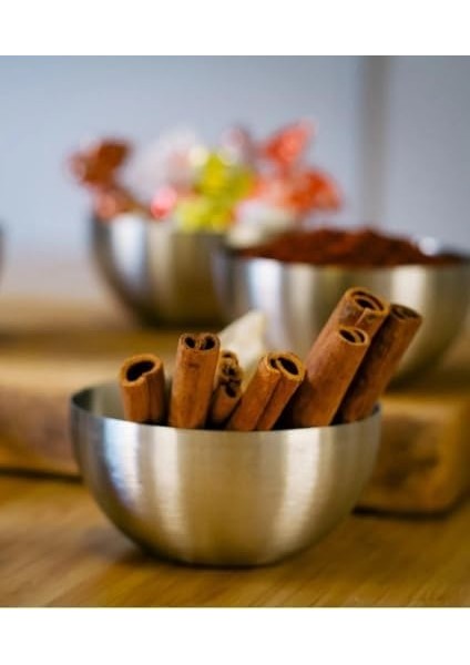 Paslanmaz Çelik Çerezlik Seti, 8.5 Cm, 6 Parça, Dekoratif Servis Kasesi 6 Adet 304 Kalite Paslanmaz Çelik Çerezlik Kuruyemişlik modelleri