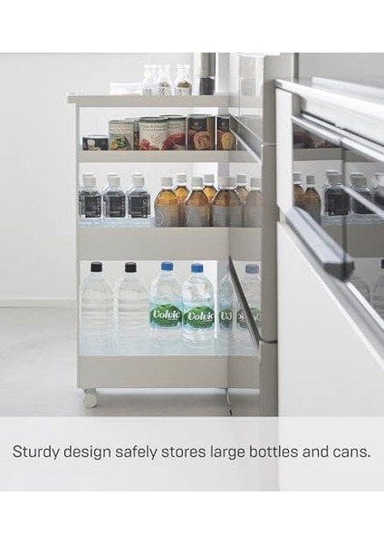 Tower Ince 4 Katmanlı Tekerlekli Saklama Arabası - Mutfak Veya Banyo Için Mobil Düzenleyici, 80,5 cm - Çelik -